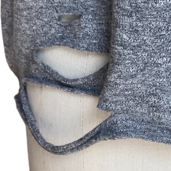 Wildfox Holey Embroidered Lips T-Shirt Sz S Distressed Rips Punk Grunge 90s Y2K - Picture 4 of 13